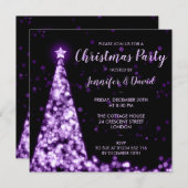 Paarse en zwarte kerstfeest kaart (Voorkant / Achterkant)