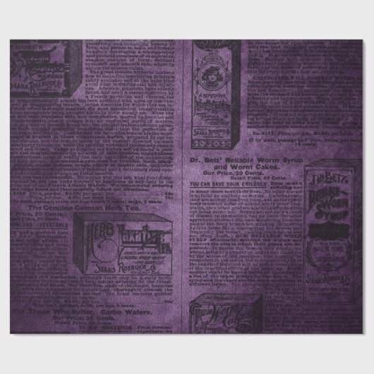 Paarse en zwarte kranten met druk cadeaupapier (Vlak)