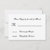 PAARSE en ZWARTE Lace Wedding RSVP V16 (Achterkant)