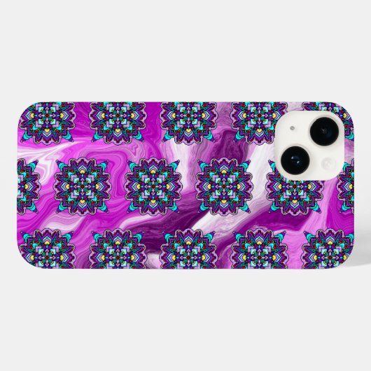 Paarse en zwarte mystieke kleurrijke Mandala Case-Mate iPhone Case (Achterkant (horizontaal))