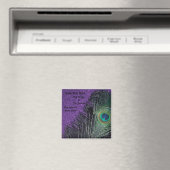 Paarse en zwarte pacock Weddennopjes Magneet (Insitu (Vaatwasser))