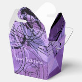Paarse en zwarte Patroon Take Out Favor Box Bedankdoosjes (Geopend)