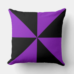 Paarse en Zwarte Pinwheel Kussen