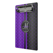 Paarse en zwarte pooldots - Monogram Mini Klembord (Angled2)