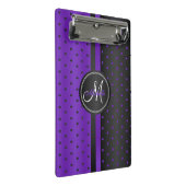 Paarse en zwarte pooldots - Monogram Mini Klembord (Schuin)