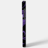 Paarse en Zwarte retro marmeren werveling Case-Mate iPhone Case (Achterkant / Links)