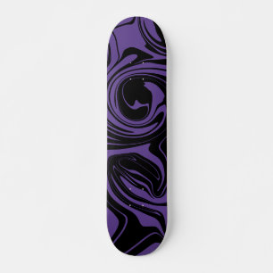 Paarse en Zwarte retro marmeren werveling Skateboard