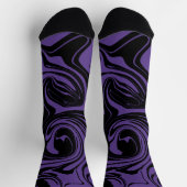 Paarse en Zwarte retro marmeren werveling Sokken (Top)