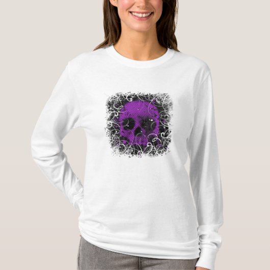 Paarse en zwarte schedel t-shirt (Voorkant)