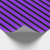 Paarse en zwarte streep cadeaupapier (Hoek)