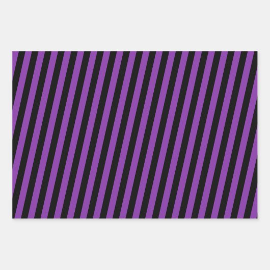 Paarse en zwarte strepen &. Zig Zags Inpakpapier Vel (Voorkant)