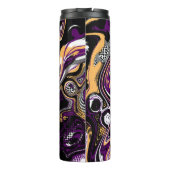 Paarse en zwarte Sugar Skull Halloween Thermosbeker (Achterkant)