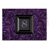 Paarse en zwarte trouwtafel Kaarten (Voorkant Horizontaal)