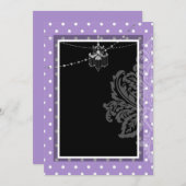 Paarse en zwarte uitnodiging (Voorkant / Achterkant)