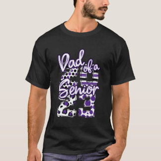 Paarse en zwarte vader van een senior 2023 terug n t-shirt