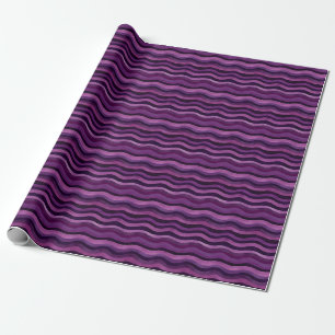 Paarse en zwarte Waterverf Wavy Lines Cadeaupapier