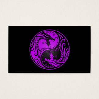 Paarse en zwarte Yin Yang Dragons Visitekaartjes