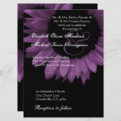 Paarse en zwarte zonnebloempjes kaart (Voorkant / Achterkant)