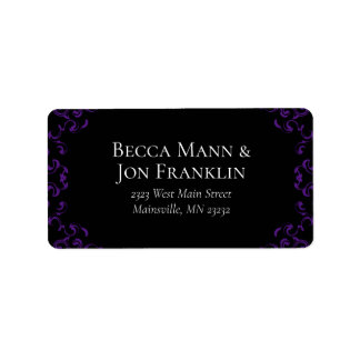 Paarse en zwarte zwitserse Gothic Wedding Etiket
