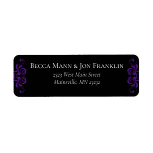 Paarse en zwarte zwitserse Gothic Wedding Etiket