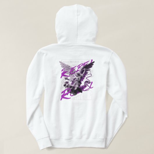 paarse engel grafisch T-shirt – Streetwear engelen (Design achterkant)