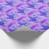 Paarse engel met bloemen cadeaupapier (Hoek)