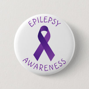 Paarse Epilepsie Bewustzijnslint Ondersteuning Ronde Button 5,7 Cm