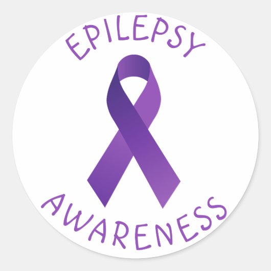 Paarse Epilepsie Bewustzijnslint Ondersteuning Ronde Sticker (Voorkant)