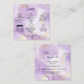 Paarse esthetische Cake Care Square Visitekaartje (Voorkant / Achterkant)