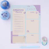 Paarse esthetische dagelijkse plannerpagina flyer (Enkel)