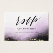Paarse Etherische Mist Website RSVP Plaats Kaarten Visitekaartje (Voorkant)