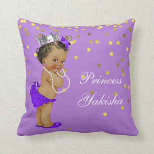 Paarse  Etnische Prinses Baby Gold Confetti Kussen