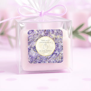 Paarse Euphoria Amethist Edelsteen Illusie Trouwen Vierkante Sticker