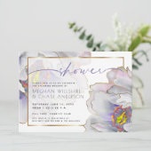 Paarse exotische Couple's Shower Kaart (Staand voorkant)