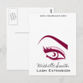 Paarse Eye lange wimpers Lash-uitbreidingspictogra Briefkaart (Voorkant / Achterkant)