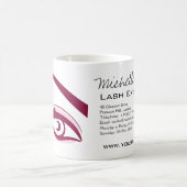 Paarse Eye lange wimpers Lash-uitbreidingspictogra Koffiemok (Center)