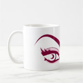 Paarse Eye lange wimpers Lash-uitbreidingspictogra Koffiemok (Links)