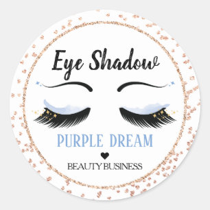 Paarse Eye Shadow Glitter Wimpers Sticker Label