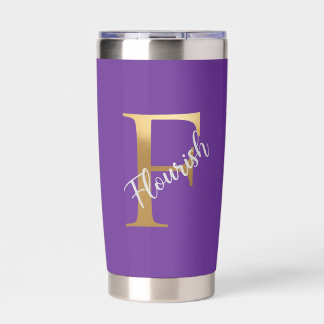 Paarse F, Bloei Reis Tumbler Geïsoleerde Drinkbeker