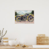  Paarse F.N. Motorfietsafdrukken Poster (Keuken)