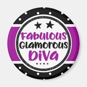 Paarse fabelachtige glamoureuze diva magneet