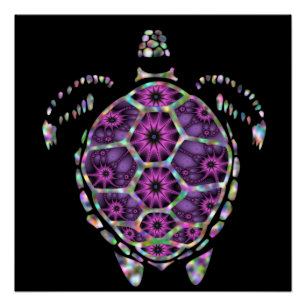 Paarse Factual Turtle Shell Perfect Poster
