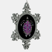 Paarse Factual Turtle Shell Tin Sneeuwvlok Ornament (Links)