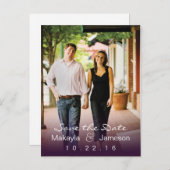 Paarse fade foto Sla het datum Briefkaart op (Voorkant / Achterkant)