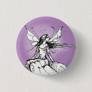 Paarse Fae Ronde Button 3,2 Cm