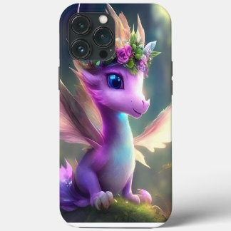 Paarse Fairy Dragon iPhone 13 Pro Max Hoesje