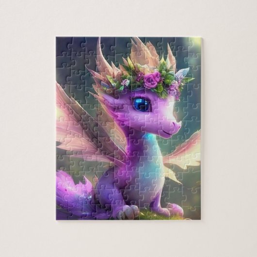 Paarse Fairy Dragon puzzel (Verticaal)