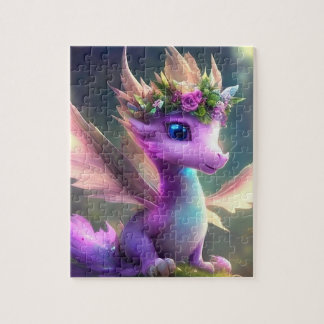 Paarse Fairy Dragon puzzel Legpuzzel