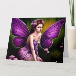 Paarse Fairy Magical Woodland Digital Art Card Kaart
