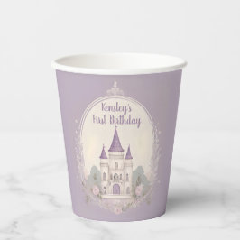 Paarse Fairytale Castle Paper Cup Papieren Bekers
